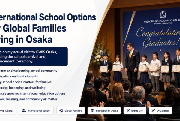 Featured image for a DIOS blog article introducing international school options for global families living in Osaka.